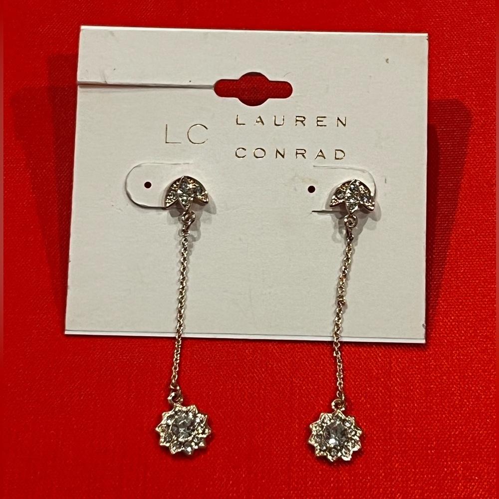 LAURA CONRAD gold tone dangling earrings